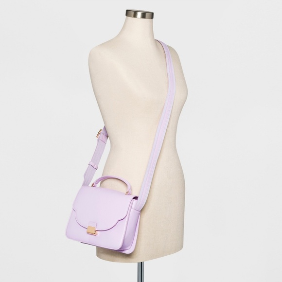 Women's Top Handle With Lock Satchel - cossbody - Picture 3 of 4